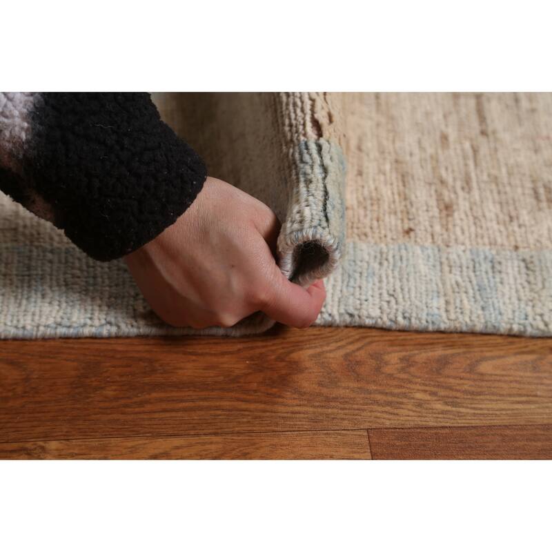 Hand Knotted Oriental 100% Wool Carpet Transitional Abstract Beige & Ivories Oushak Area Rug - 13' 6'' X 9' 7''