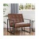 preview thumbnail 25 of 48, Glitzhome 31.50"H Mid-Century PU Leather Tufted Accent Chair Brown