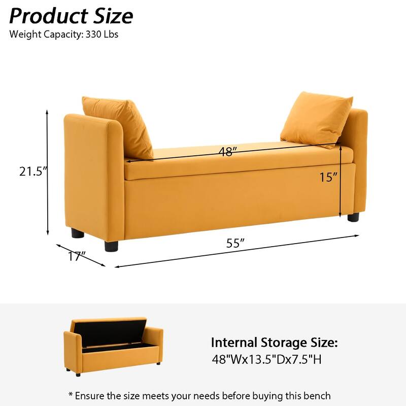 Velvet Storage Bench for Bedroom,End of Bed Bench for King Size Bed, Modern Upholstered Long Ottoman Bench for Entryway