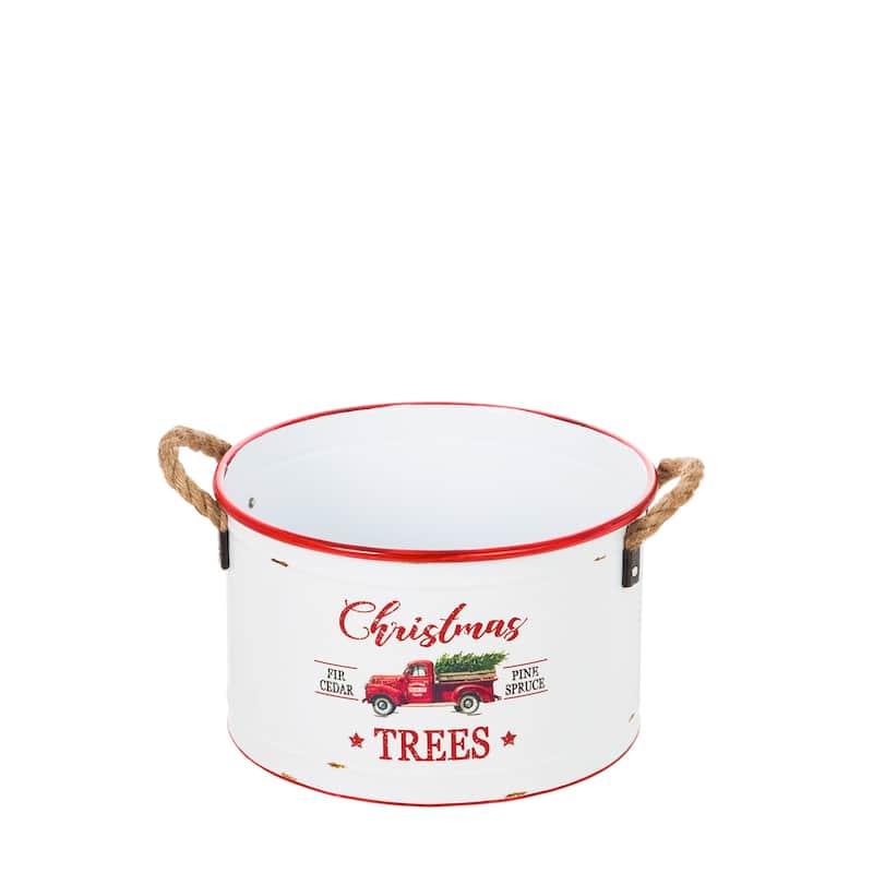 Red Truck Christmas Trees Metal Planter (3-Pack)