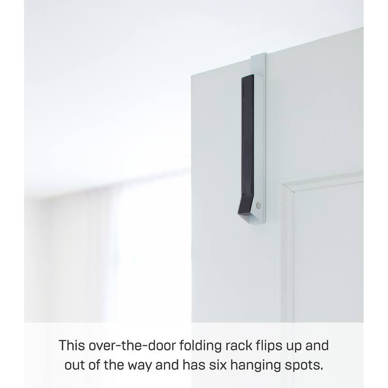 Yamazaki Home Over-the-Door Hook, Steel, Up To 1.375" Door, 1-Hook, Holds 13.2 lbs - L 2.76 x W 0.79 x H 7.87 inches