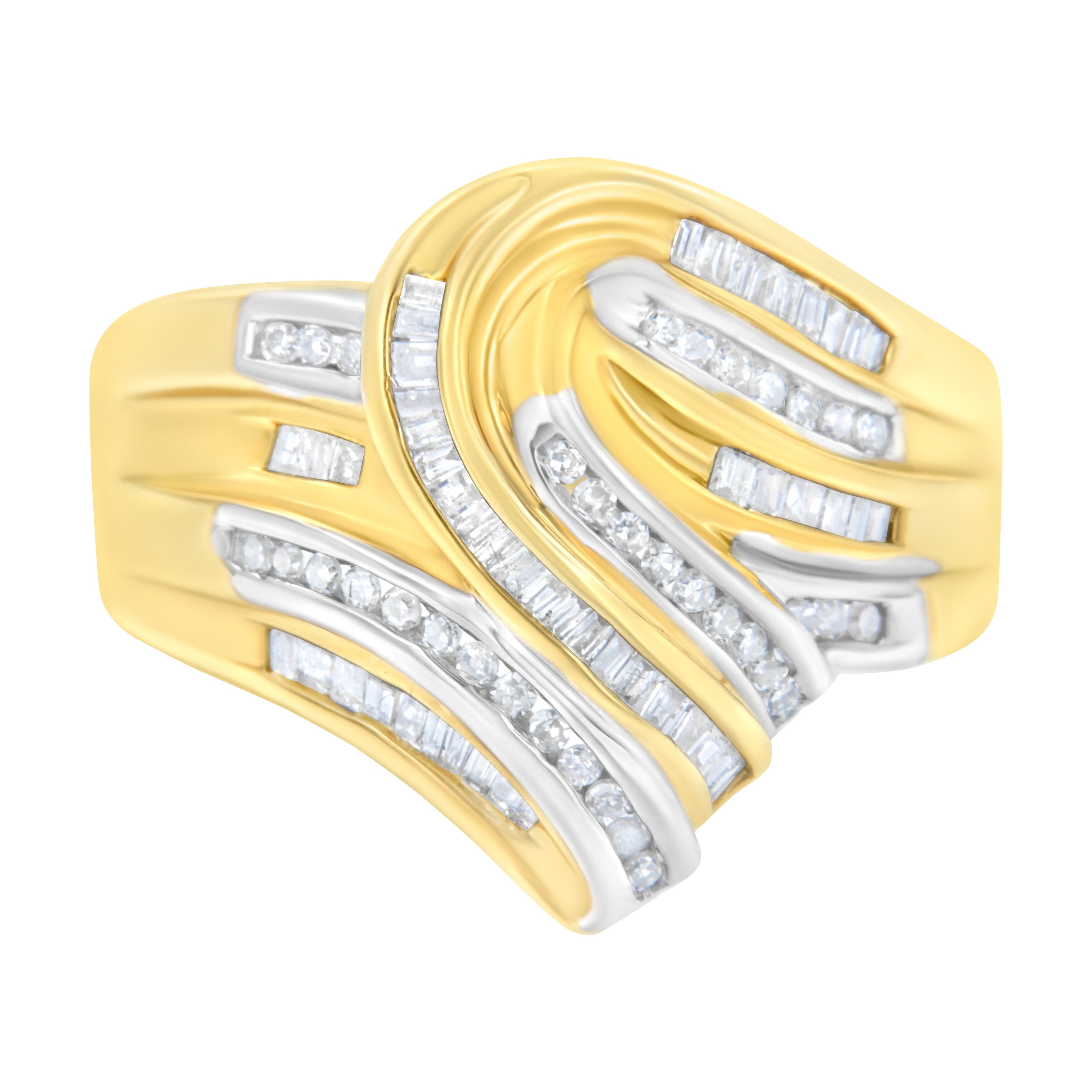 10K Yellow Gold 1/2 Carat TDW Diamond Bypass Ring (H-I,SI2-I1)