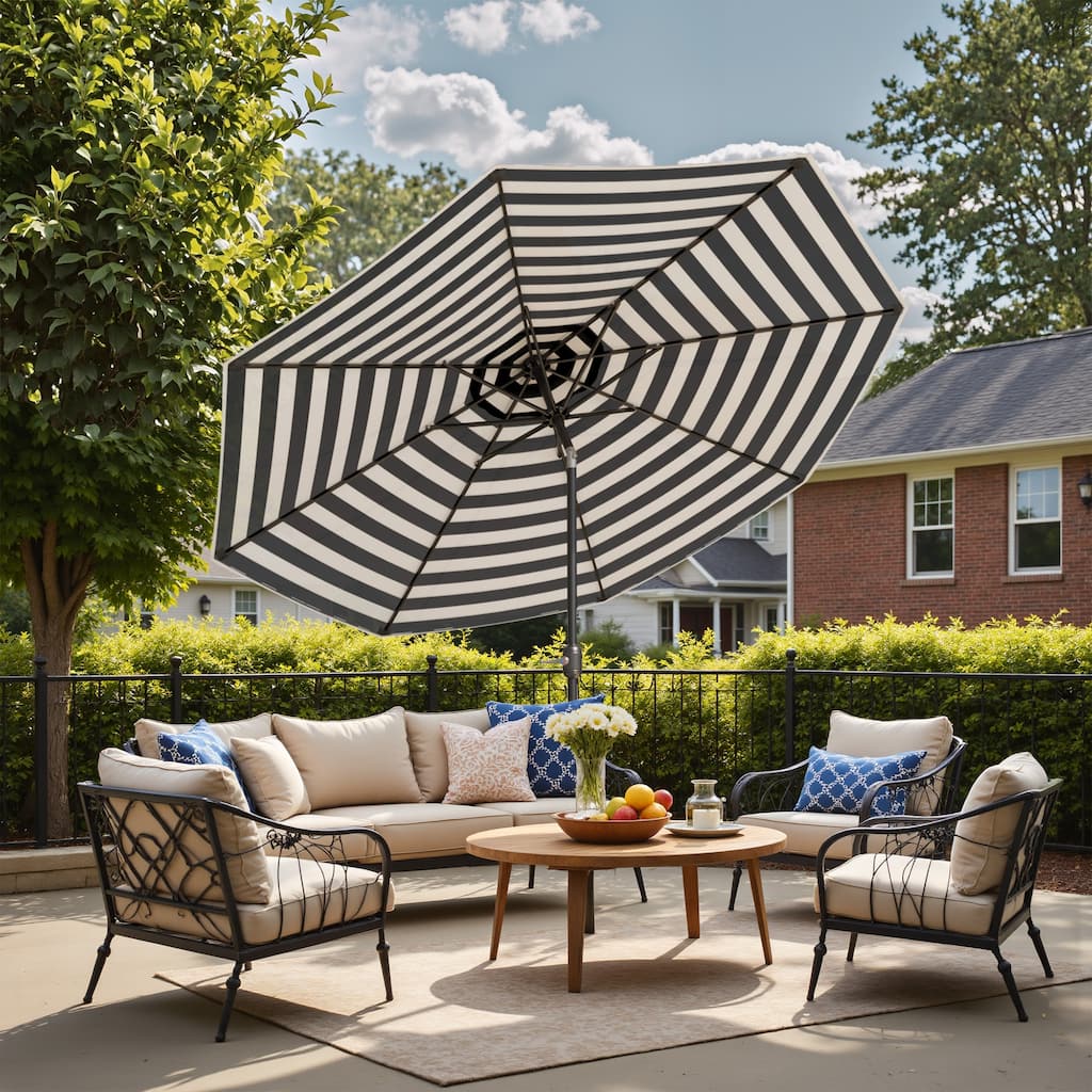Patiowell 9 FT Outdoor Patio Umbrella, Outdoor Table Umbrella, Yard Umbrella, Market Umbrella with Push Button Tilt and Crank
