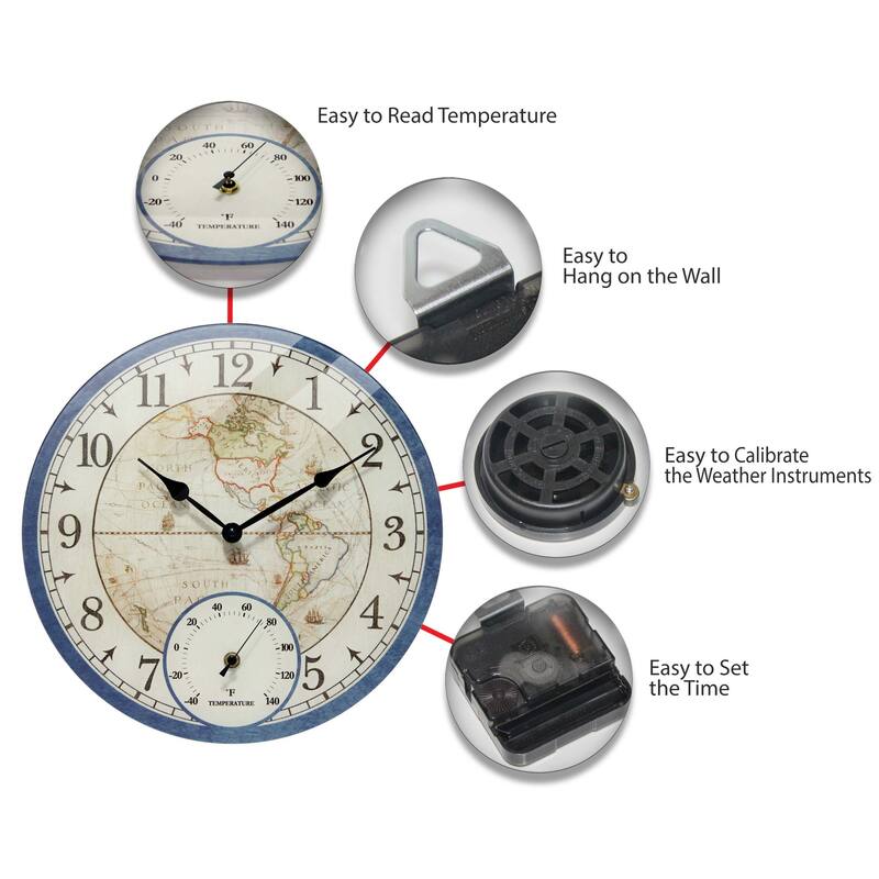 Orbis All Weather Clock - 14 x 2 x 14