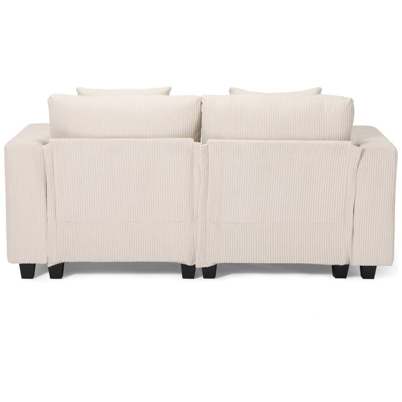 Hamilton Corduroy Upholstered Modular Loveseat with USB Port