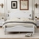 preview thumbnail 15 of 23, Queen Size Retro Wood Platform Bed Frame with Wooden Slat Support, No Box Spring Required
