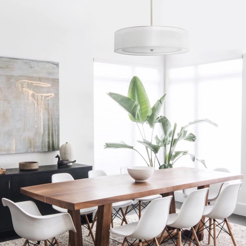 CO-Z 3-Light Antique Bronze Double Drum Pendant Chandelier