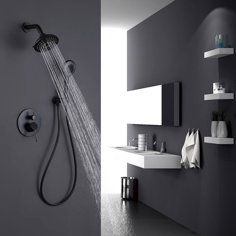 Wall Mounted Pressure Balance Multi-Function Shower System With Rough-In Valve