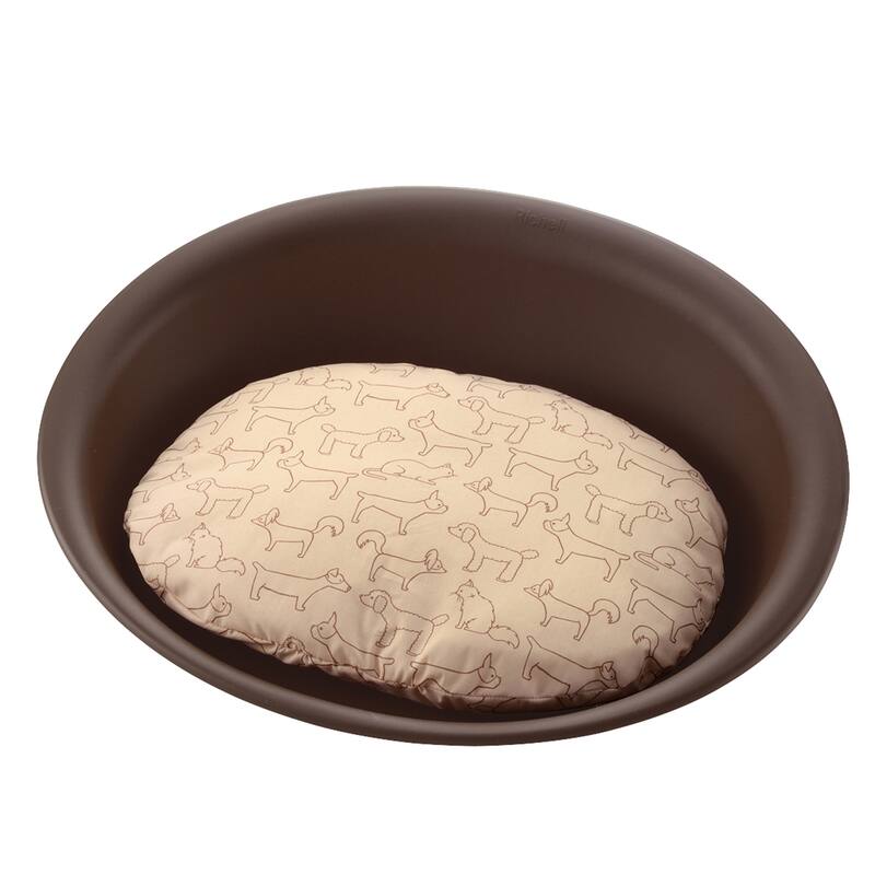 Medium 21.7x16.1x2.2" Oval Pet Bed, Brown