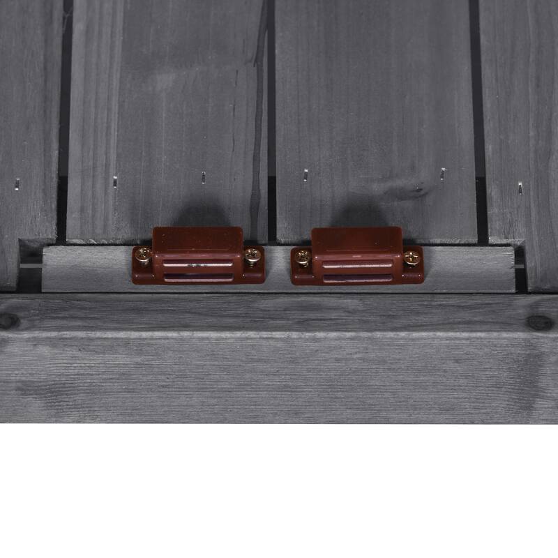 39" Wooden Rustic Potting Bench Table, Storage Cabinet Garden Shed with 2-Tier Shelves and Side Hook