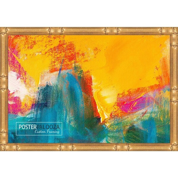 12x6 Frame Gold Bamboo Solid Wood Picture Frame with UV Acrylic