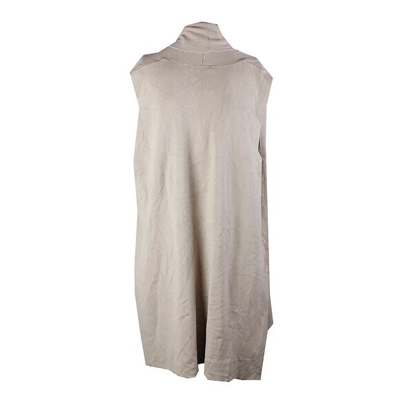 beige sleeveless cardigan