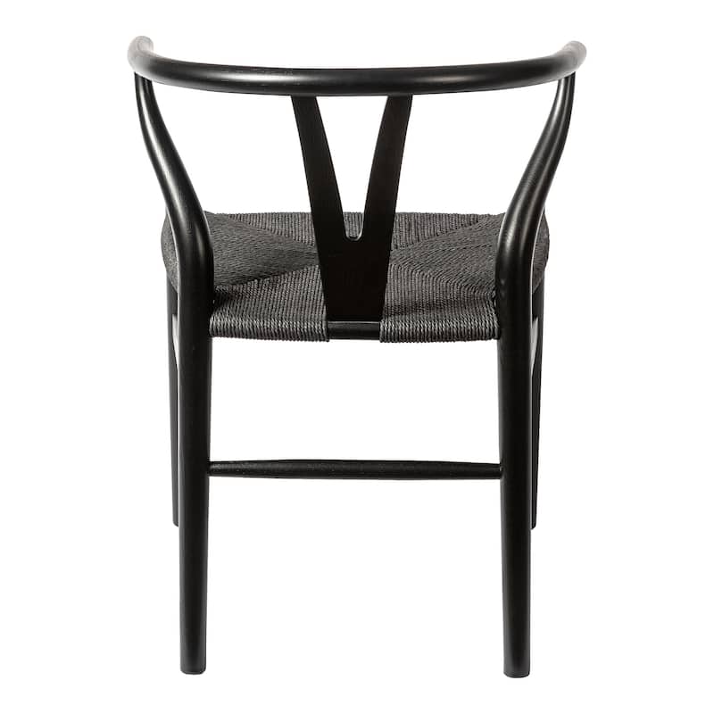 Albany-2 - Black - Natural Papercord Seat (Set of 2)