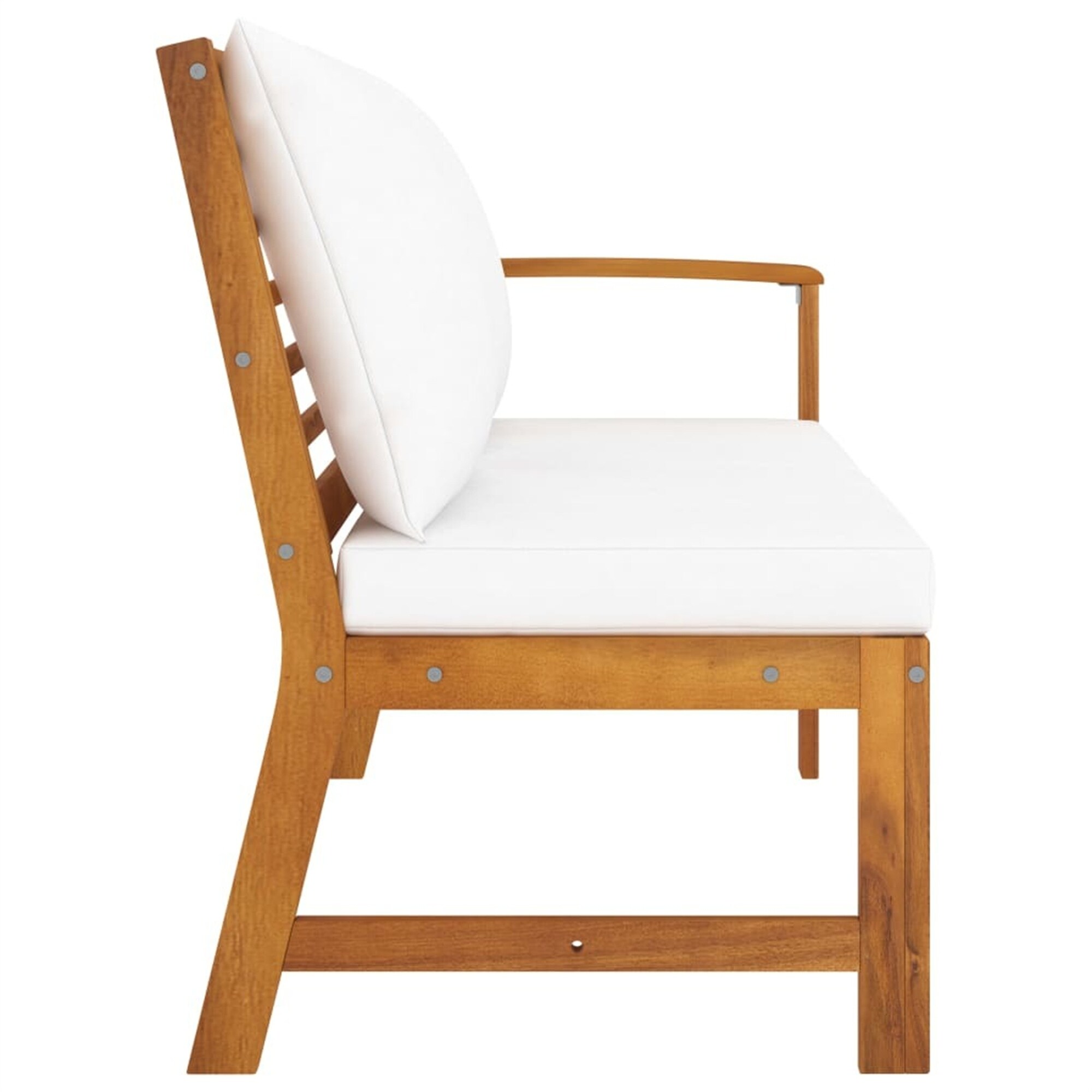 Cream wooden garden bench on sale