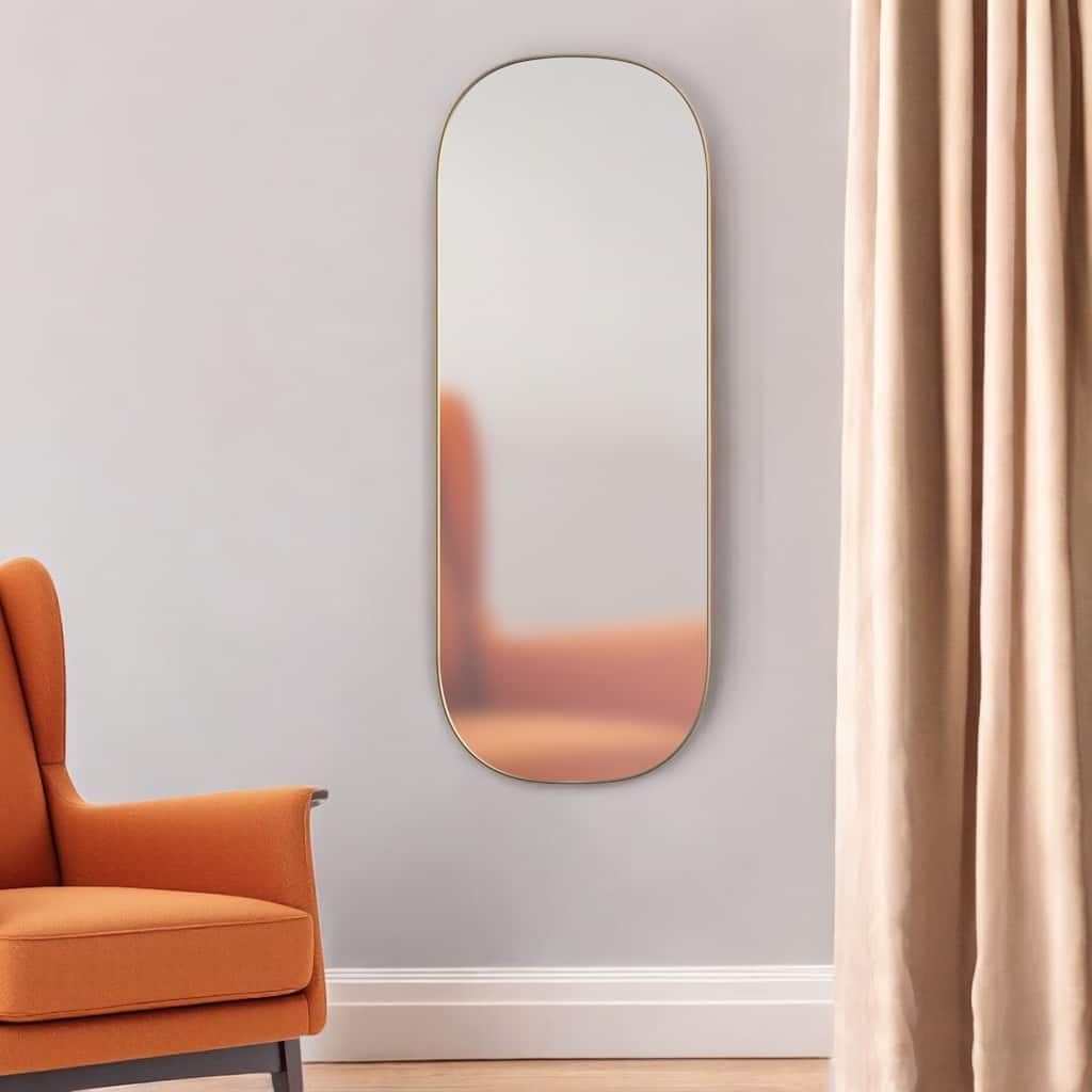 HomeRoots 47" Gold Oval Framed Full Length Hanging Mirror - 17.71' X '47.24' X '0.78