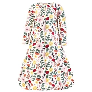 Hudson Baby Infant Girl Long Sleeve Cotton Jersey Sleeping Bag, Sack, Blanket, Fall Botanical
