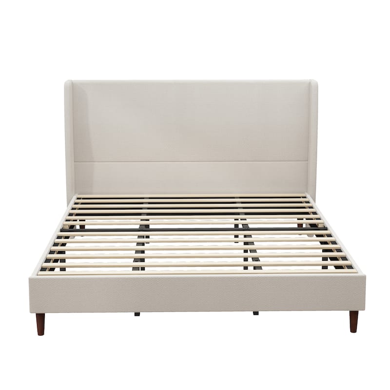 King Size High Headboard Upholstered Bed