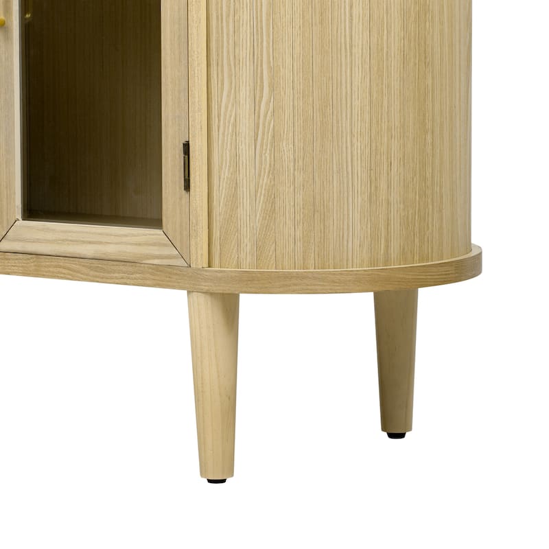 Storage Sideboard Cabinet Wood Buffet Cabinet with Glass Doors