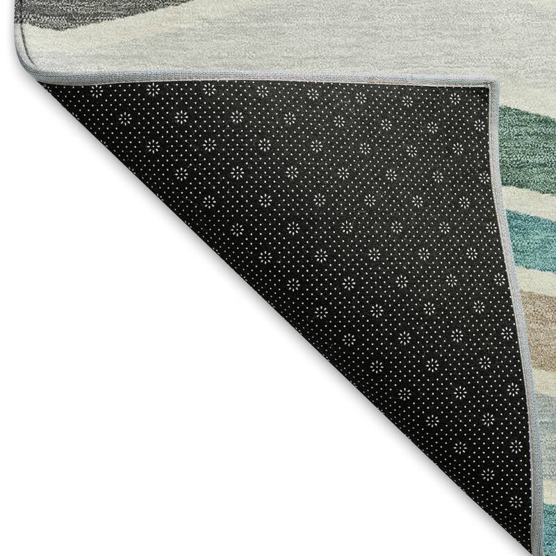 Machine Washable Indoor/ Outdoor Contemporary Stripe Chantille Rug