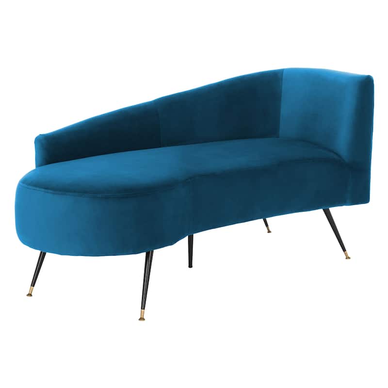 SAFAVIEH Helgrit Black/Gold Velvet Retro Glam Settee - 57.5" W x 27" D x 28" H - 58Wx27Dx28H
