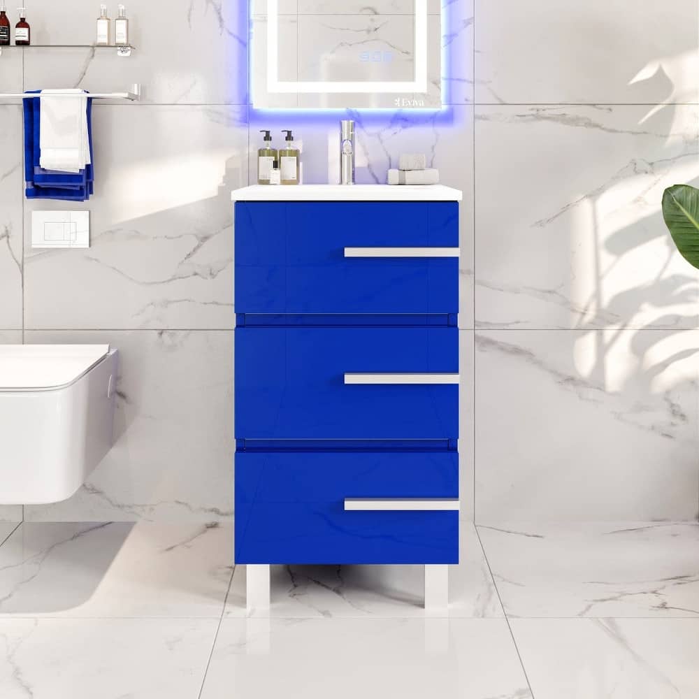 Eviva Deluxe 24"W Bath Vanity with White Porcelain Integrated Sink