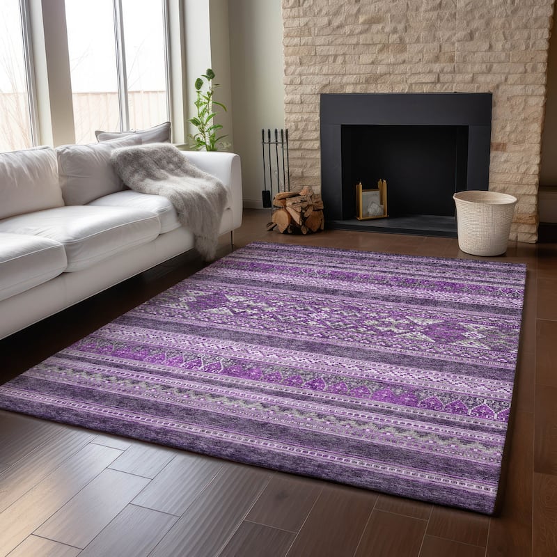 Premium Washable Super Soft Boho Stripe Mayfield Rug