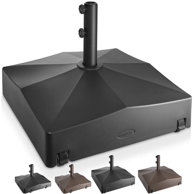 Fillable Mobile Umbrella Base Stand w Wheels for Patio Lawn Deck - 24"