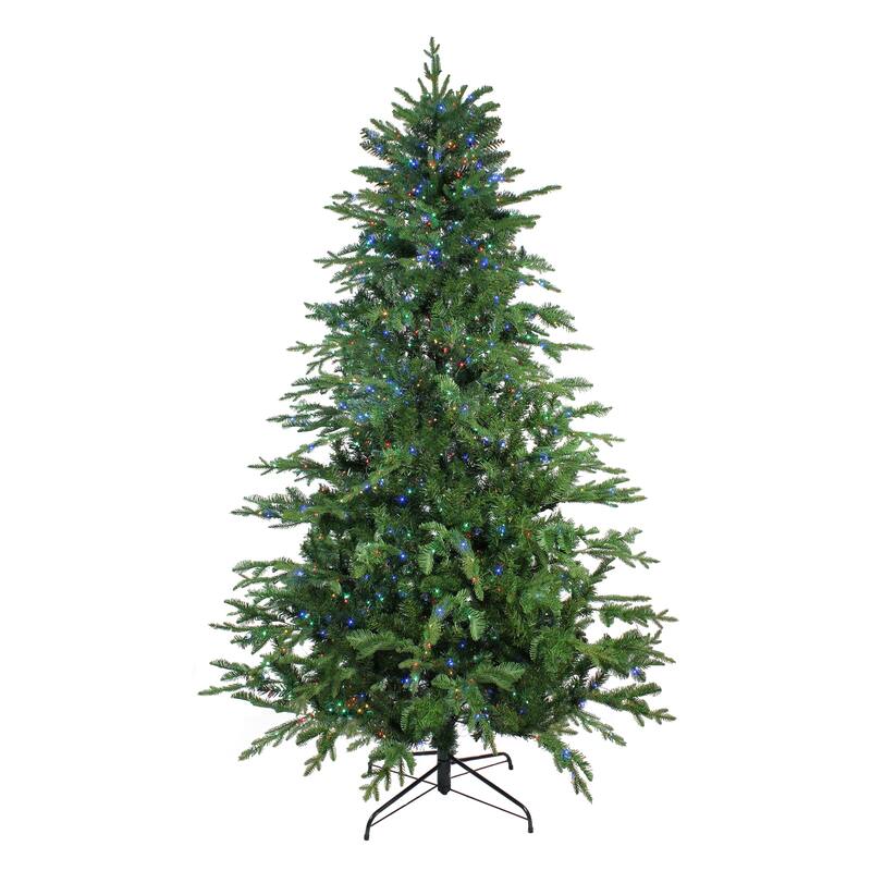 7.5' Medium Ashl Sitka Spruce Artificial Christmas Tree Multicolor LED - 7.5 Foot