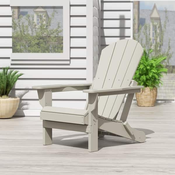 slide 63 of 103, POLYTRENDS Laguna All Weather Poly Outdoor Adirondack Chair - Foldable Sand