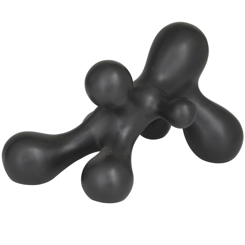 Porcelain Ceramic Abstract Molecule Decorative Sculpture - Silver, Black, Gold - CosmoLiving by Cosmopolitan - Black