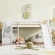 preview thumbnail 17 of 28, All-in-one Loft Bed Built-in Ladder Wood Frame Loft Bed with Slide, 2 Drawers, Storage Stairs & Underbed Activity Space for Kids