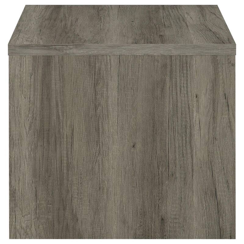 23.5 in. Weathered Gray Square Wood End Table with Storage Drawer for Convenience