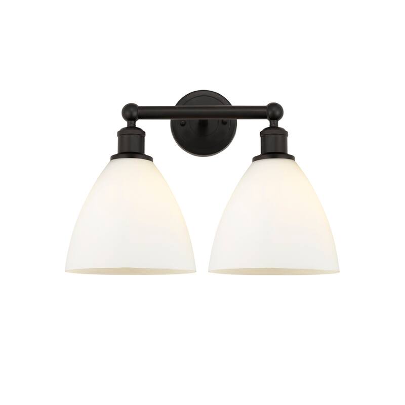 Innovations Lighting 616-2W-12-17 Bristol Vanity Bristol Glass 2 Light - Oil Rubbed Bronze / Matte White