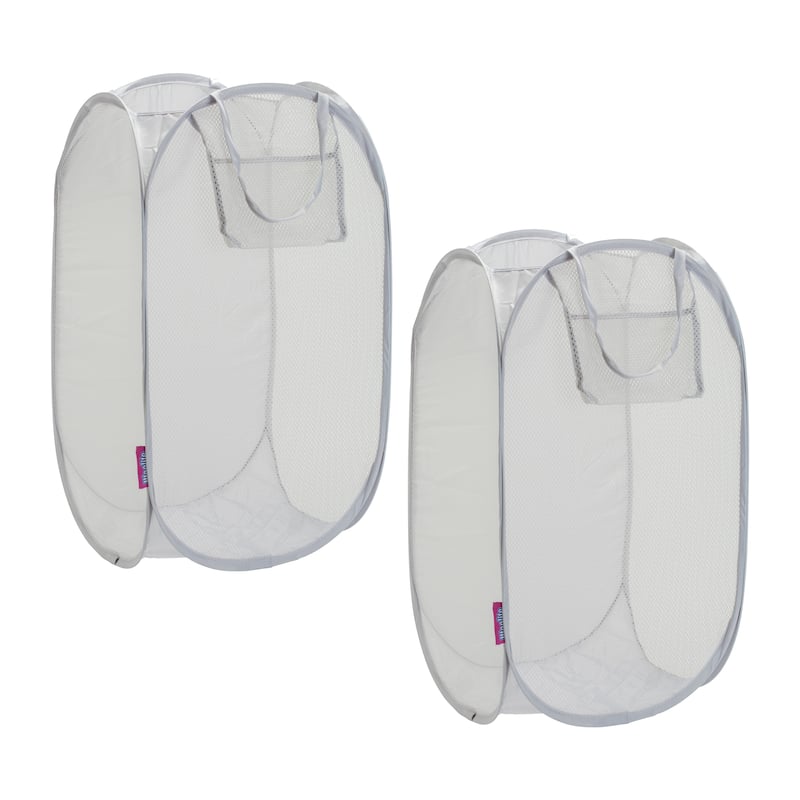 Laundry 360 2 Pack Pop-Up Laundry Hamper - 13.8" x 13.8" x 23.7"