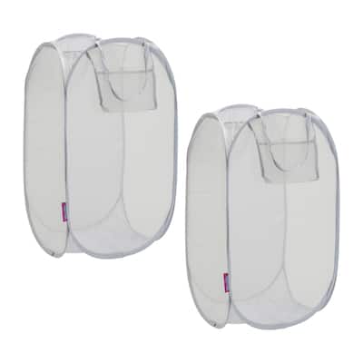 Laundry 360 2 Pack Pop-Up Laundry Hamper - 13.8" x 13.8" x 23.7"