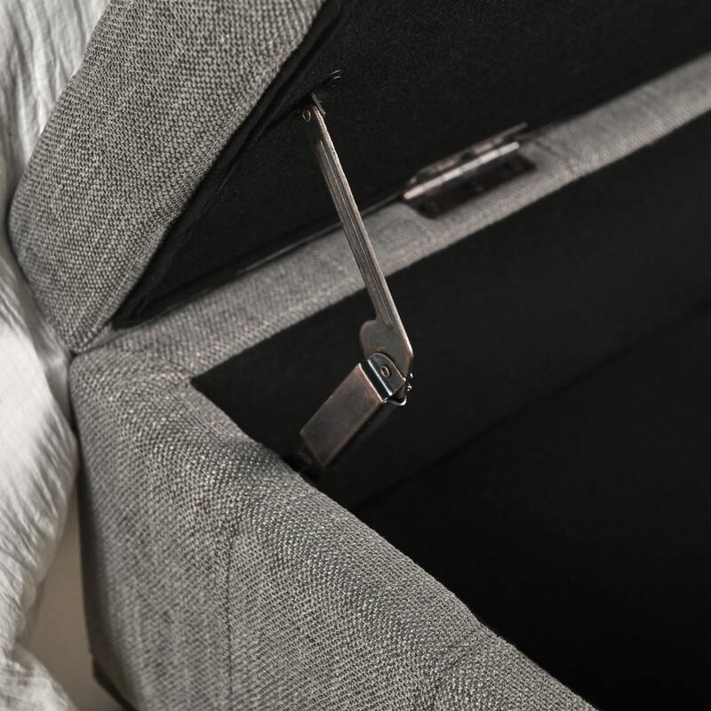 Louise Tufted Storage Bench, Gray 54" By Kosas Home