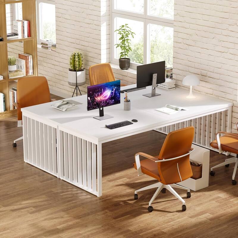 78.74" Extra Long Computer Desk, Double 2-Person Desk, Workstation Writing Study Table for Home Office