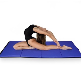 Shop Costway Blue 4 X10 X2 Gymnastics Mat Thick Folding Panel
