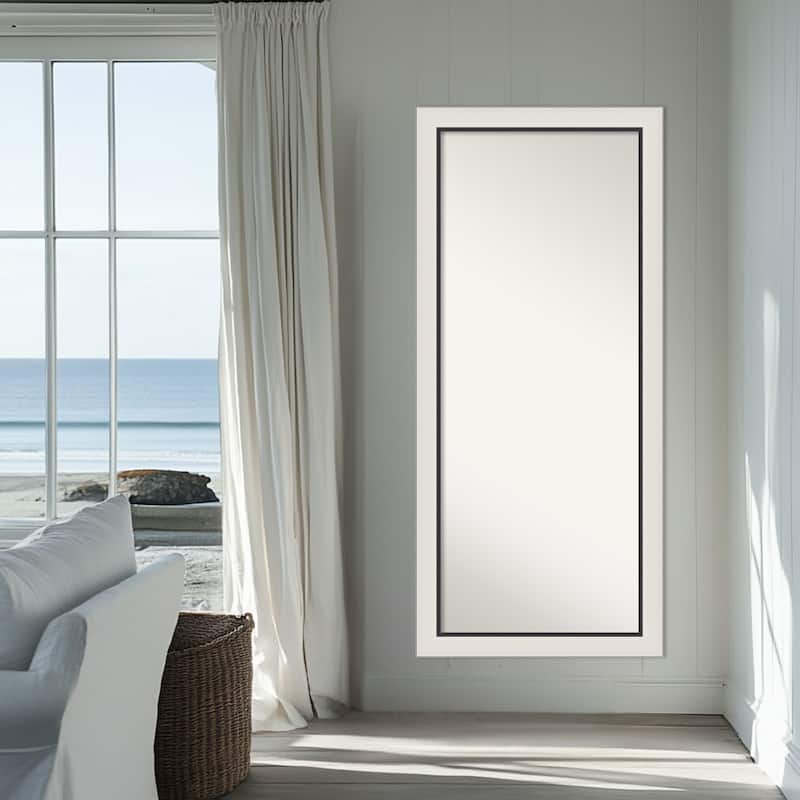 Ellie Non-Beveled Framed Full-Length Floor Leaner Mirror