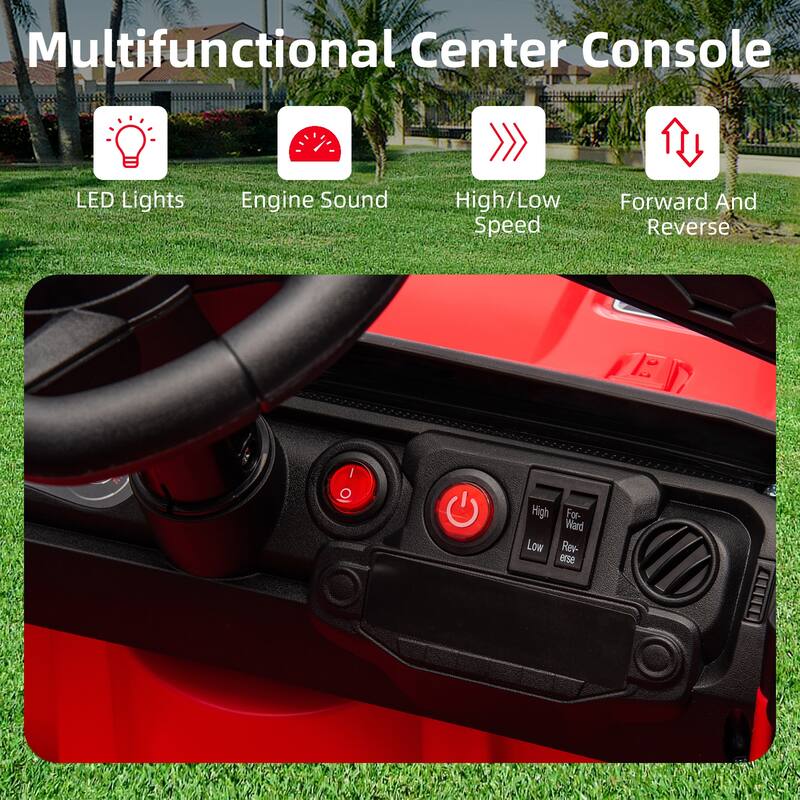 12V Ride On Truck Car with Parent Remote Control,Steering Wheel Music