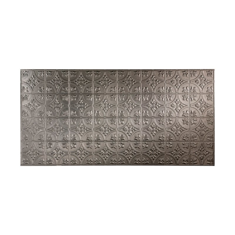FASÄDE Traditional 2 4-foot x 8-foot PVC Wall Panel in Galvanized Steel - 4 x 8
