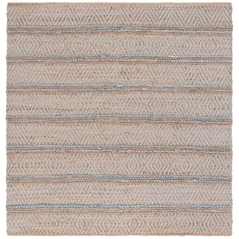 SAFAVIEH Handmade Cape Cod Sigune Jute Rug - 6' Square - Grey/Natural