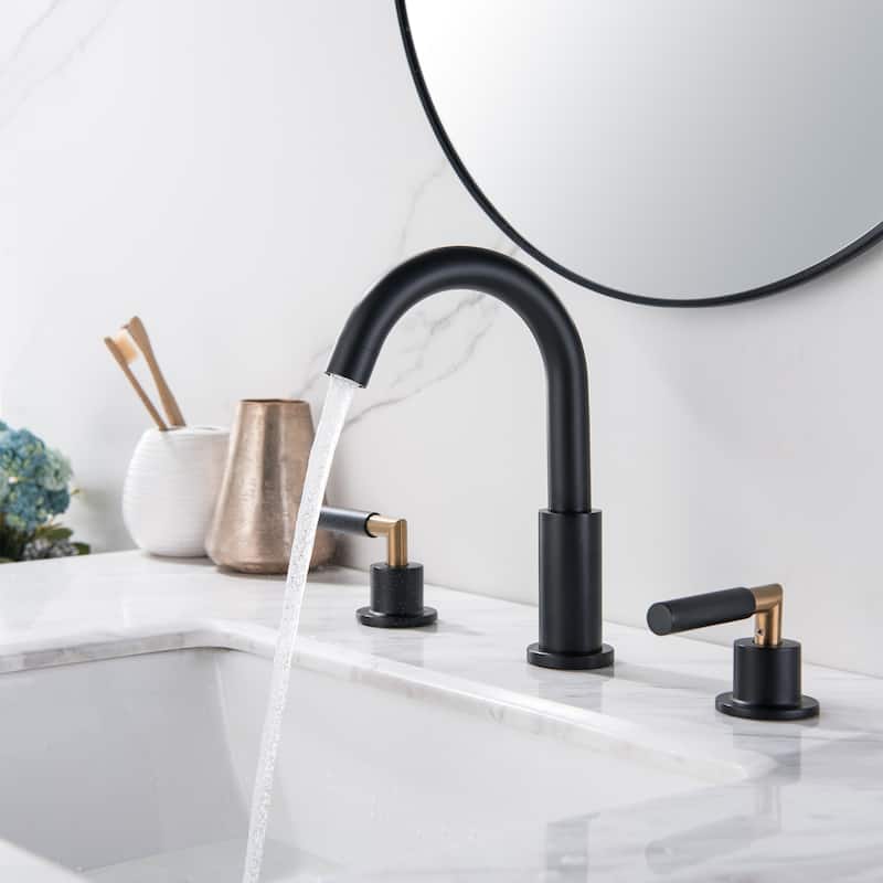 8.7"H Stainless Steel Widespread 2-handle Bathroom Sink Faucet