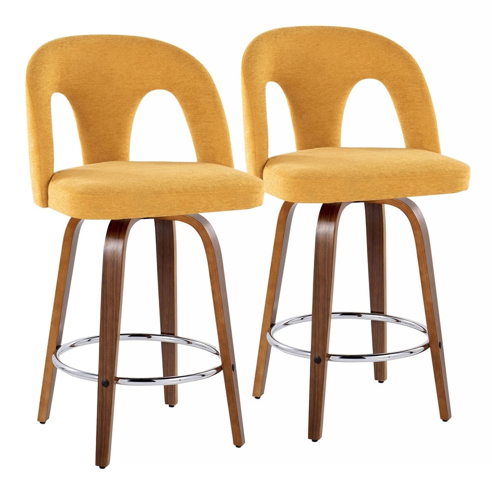 Ava Upholstered 26" Fixed-Height Counter Stool - Set of 2