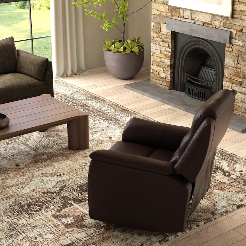 Swivel Glider Recliner With Manual Footrest In Madras