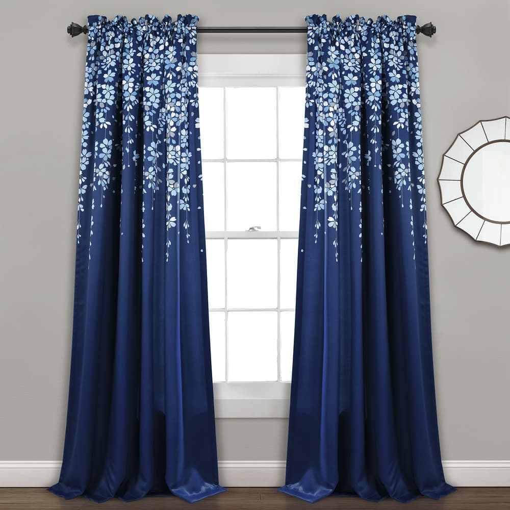 Lush Decor Weeping Flowers Room Darkening Curtain Panel Pair