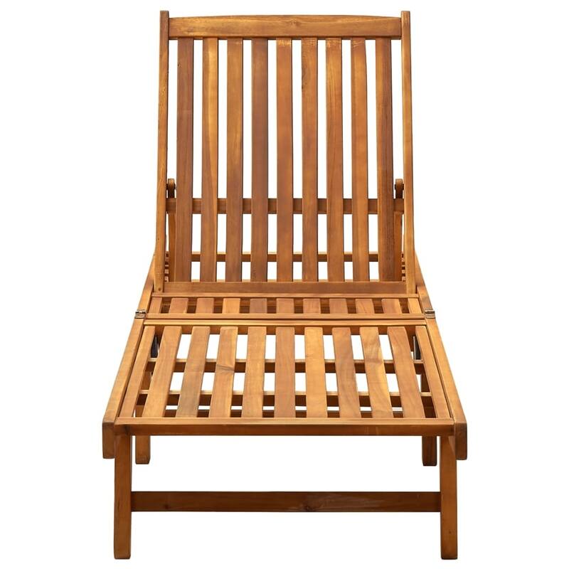 vidaXL Patio Lounge Chair Sunbed Sunlounger with Cushion Solid Acacia Wood