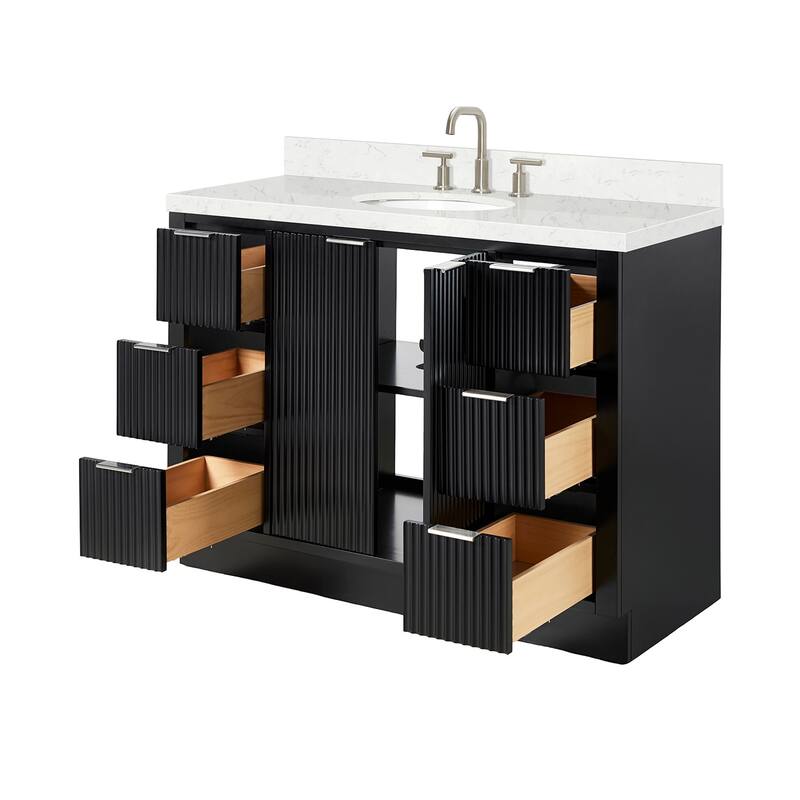 Ariel P48CQOVO Milan 48" Free Standing Single Basin Vanity Set with