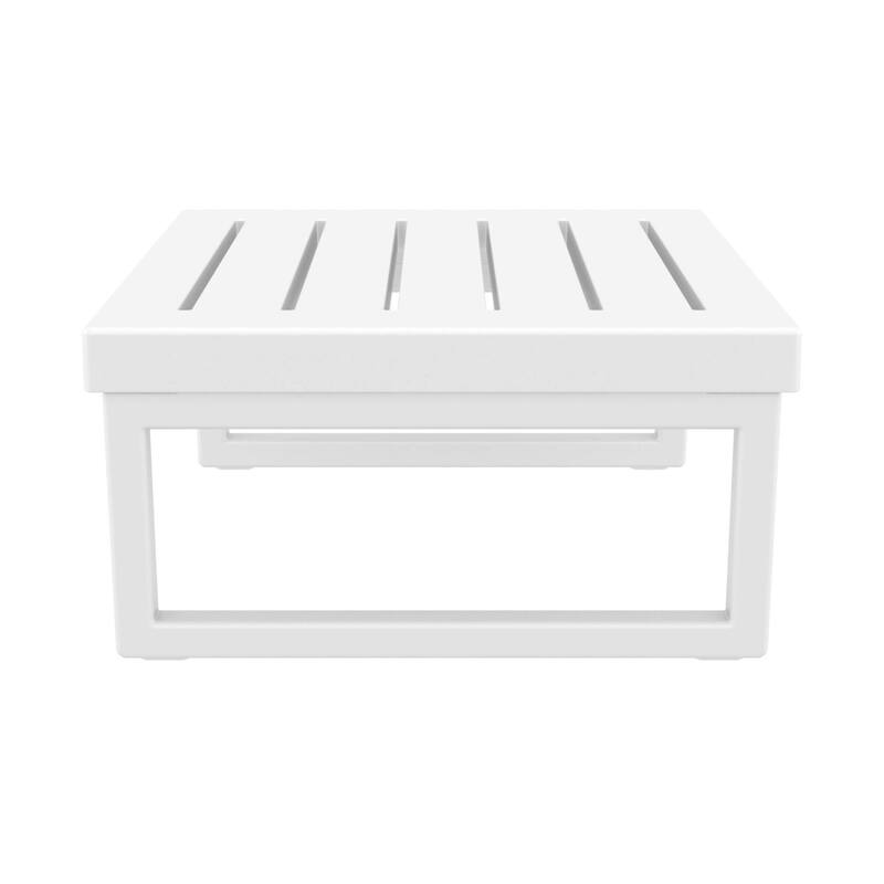 25.5" White Patio Square Coffee Table
