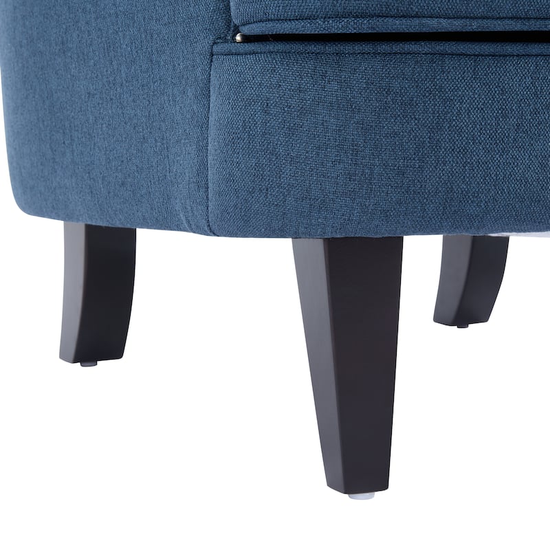 Polyester Vintage Lounge Chair with Nailhead Trim, Curved Backrest and 220lb Weight Capacity